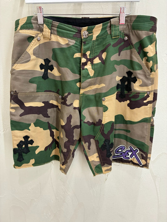Chrome Hearts Matty Boy Sex Record Green Camo Shorts