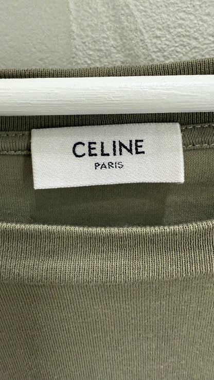 Celine Loose Khaki T Shirt