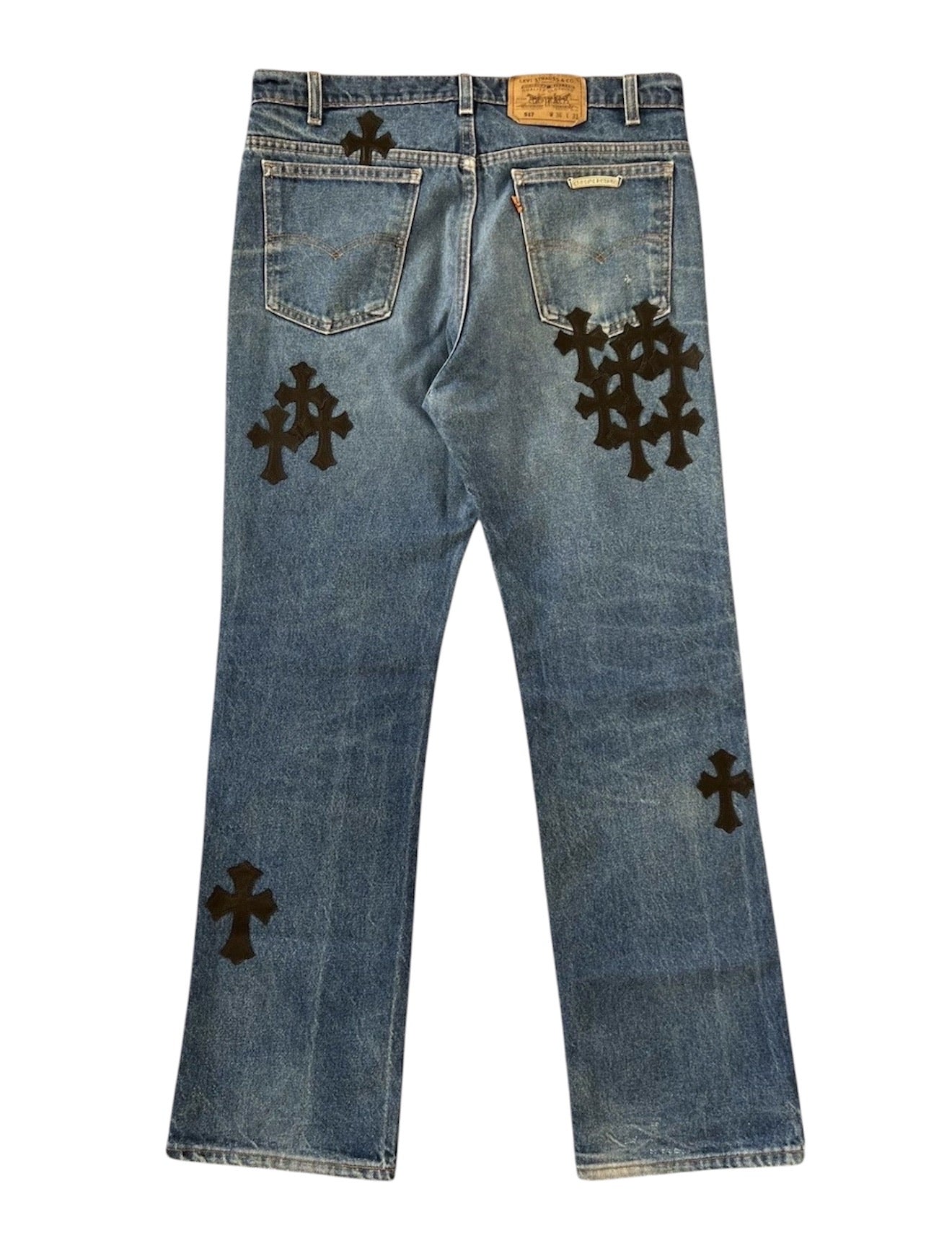 Chrome Hearts Leather Patch Jeans