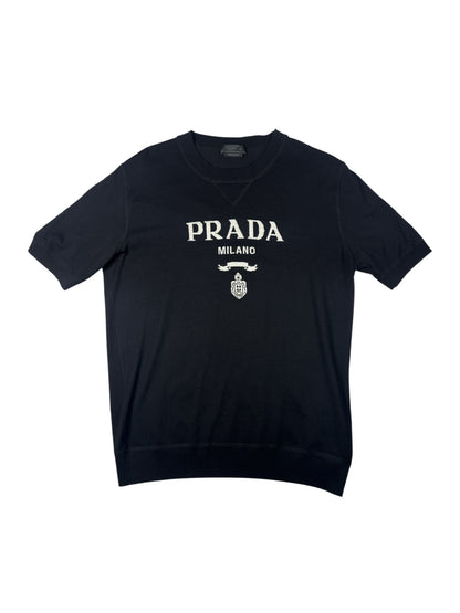 Prada Wool And Cashmere Crew T-Shirt Black