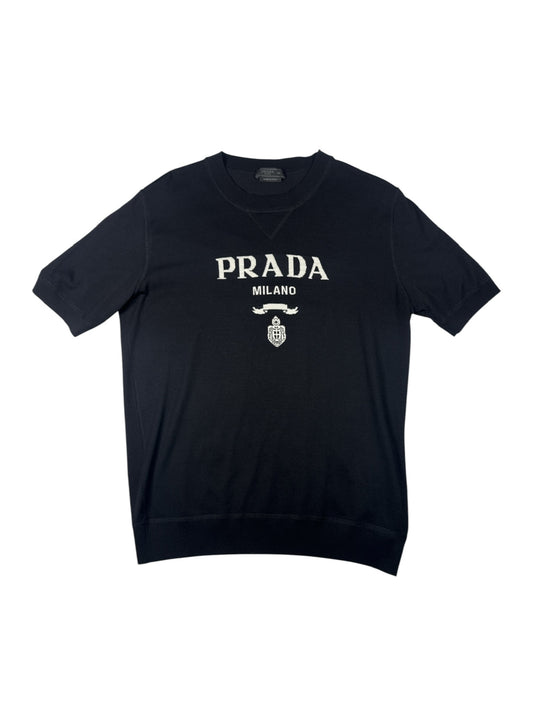 Prada Wool And Cashmere Crew T-Shirt Black