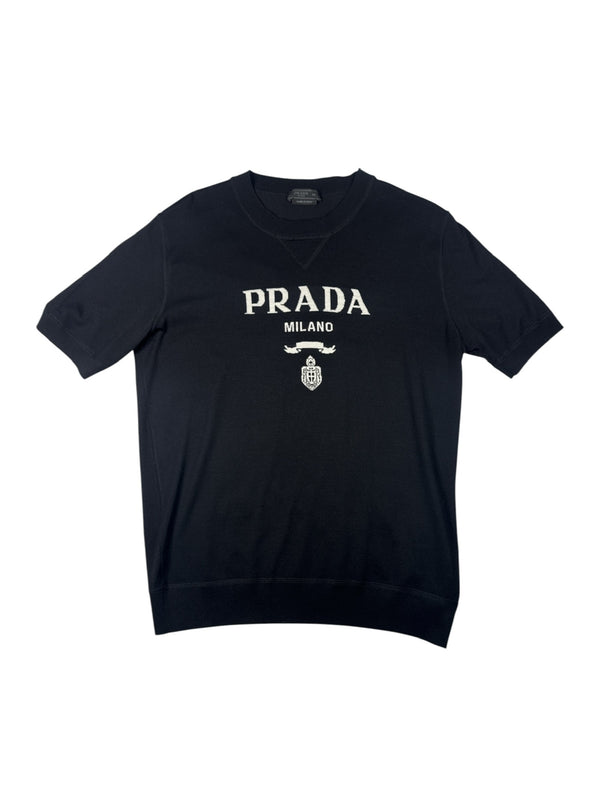 Prada Wool And Cashmere Crew T-Shirt Black