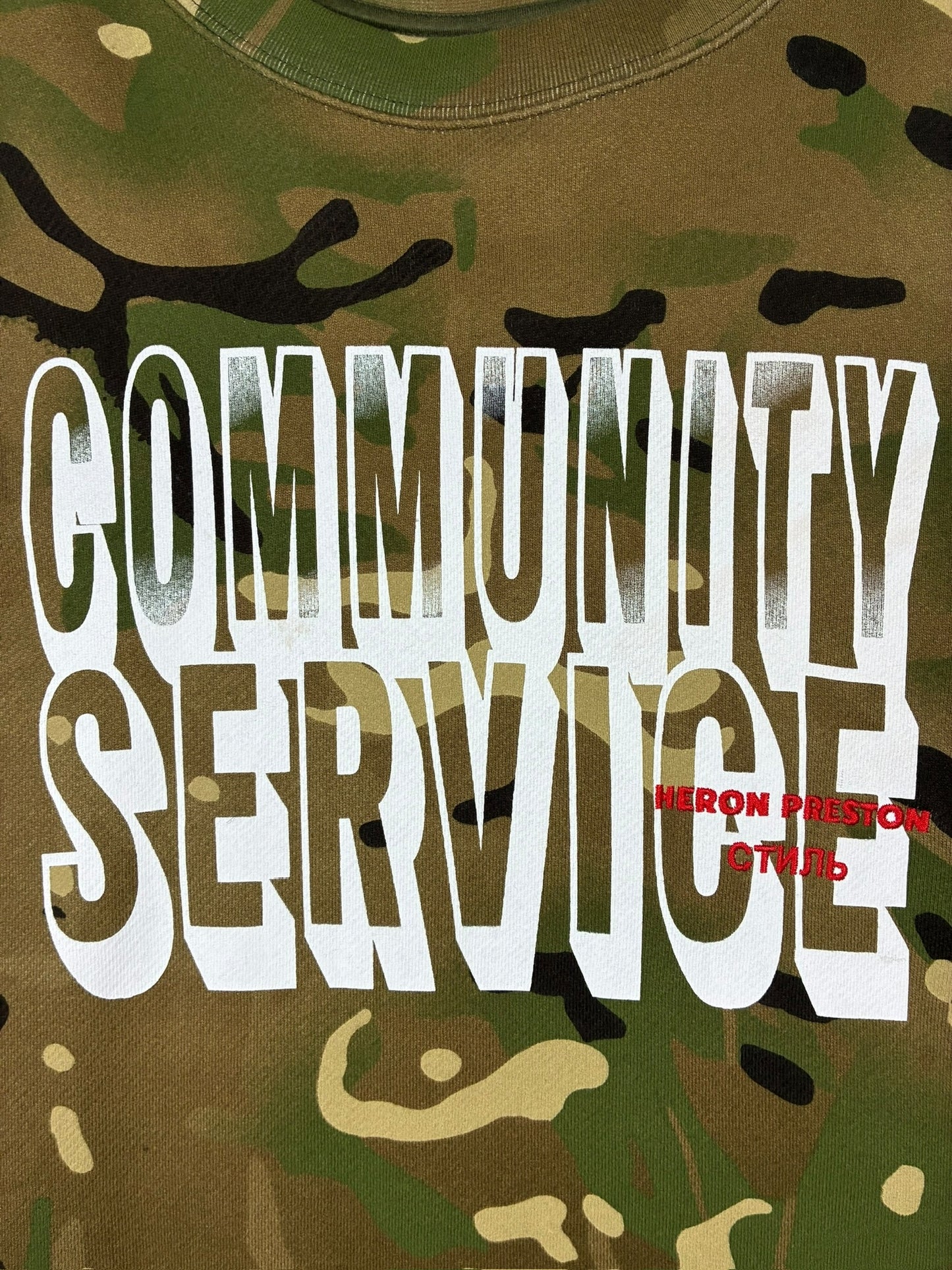Heron Preston Community Service Camo Crewneck