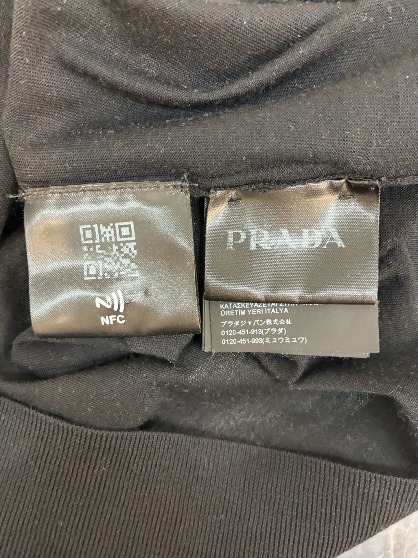 Prada Wool And Cashmere Crew T-Shirt Black