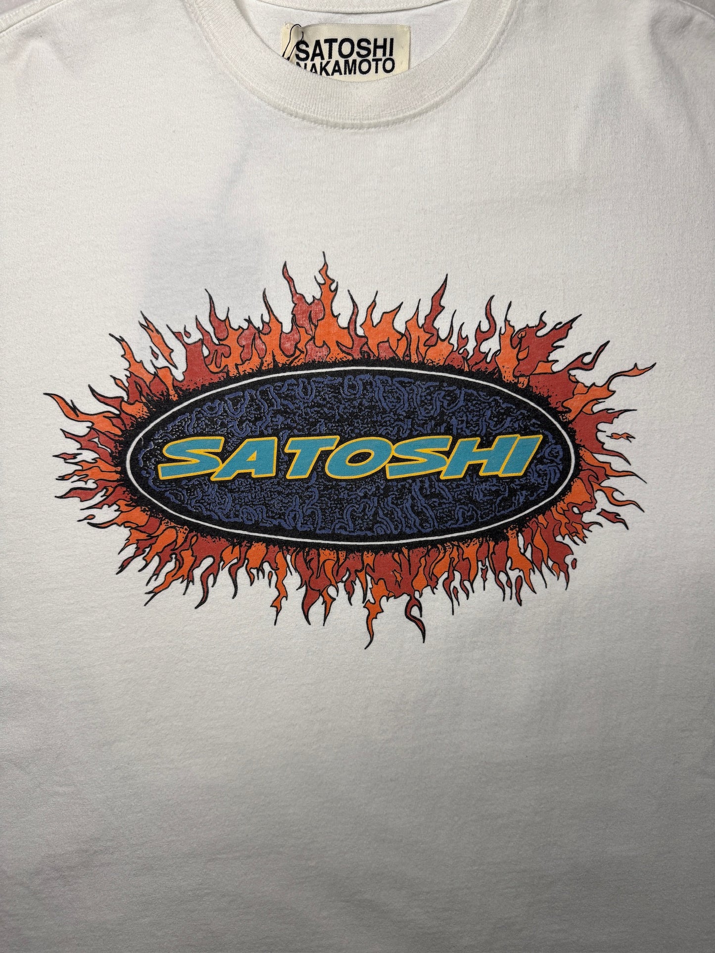Satoshi Nakamoto Flame Oval Logo Tee