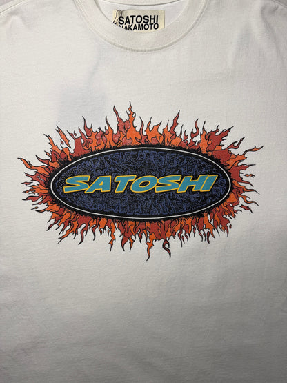 Satoshi Nakamoto Flame Oval Logo Tee