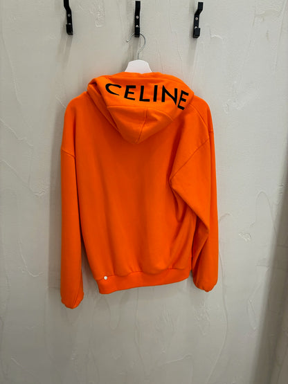 Celine Loose Logo Printed Sweatshirt Orange