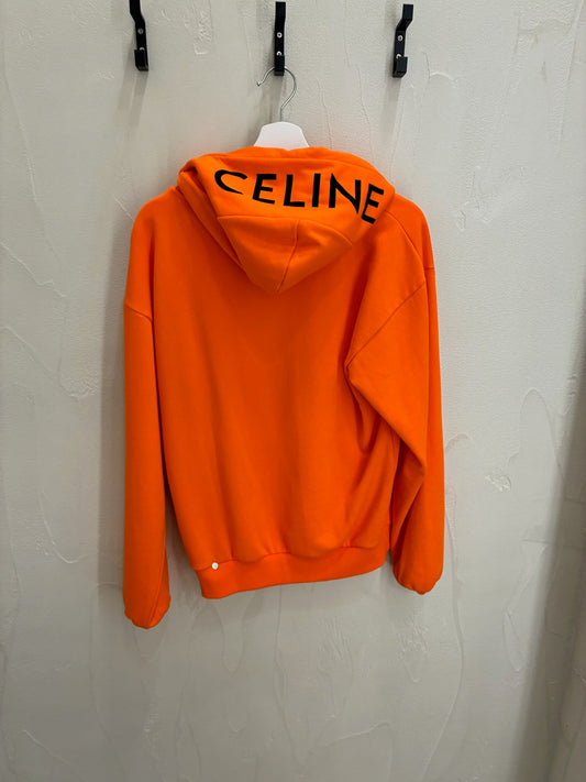 Celine Loose Logo Printed Sweatshirt Orange