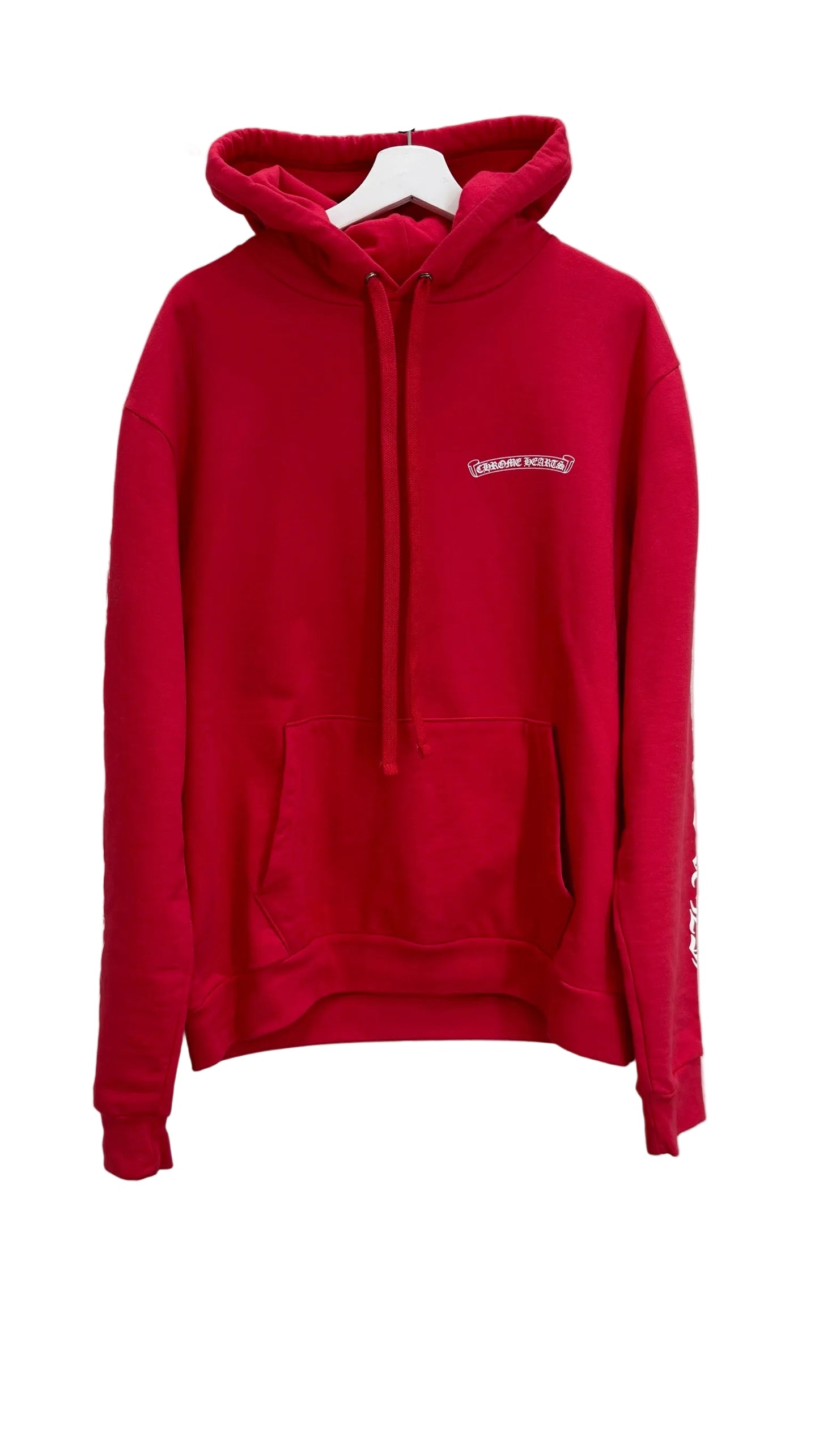 Chrome Hearts Scroll Logo Hoodie Red
