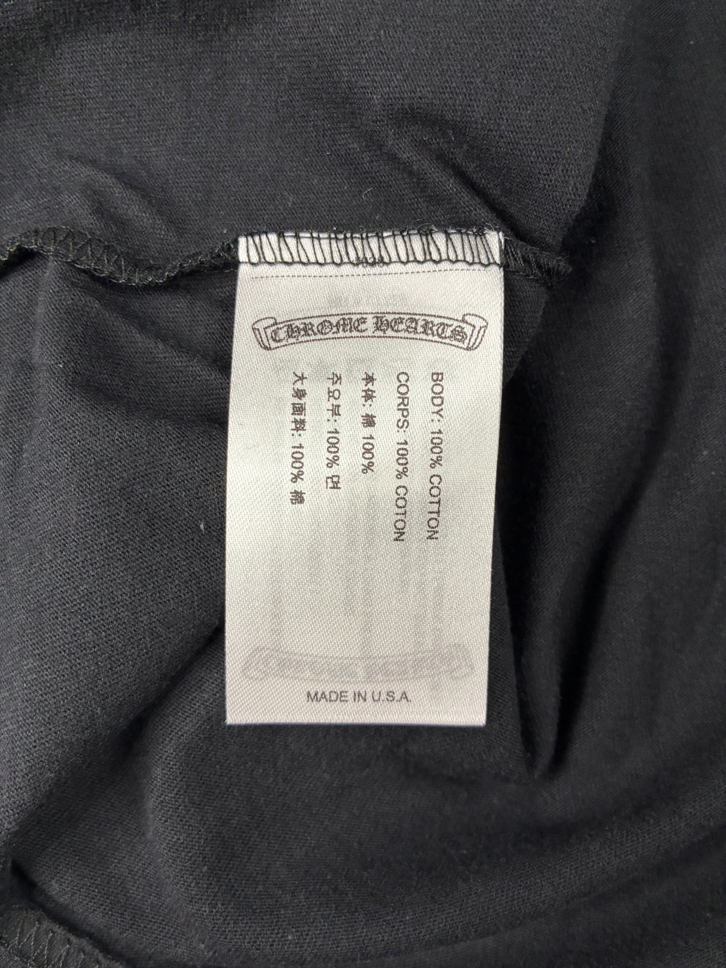 Chrome Hearts Gold Neck Logo T-Shirt