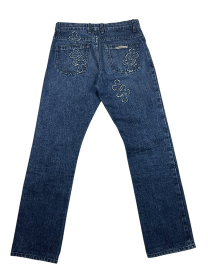Chrome Hearts Loose Ends Denim Cross Patch Jeans
