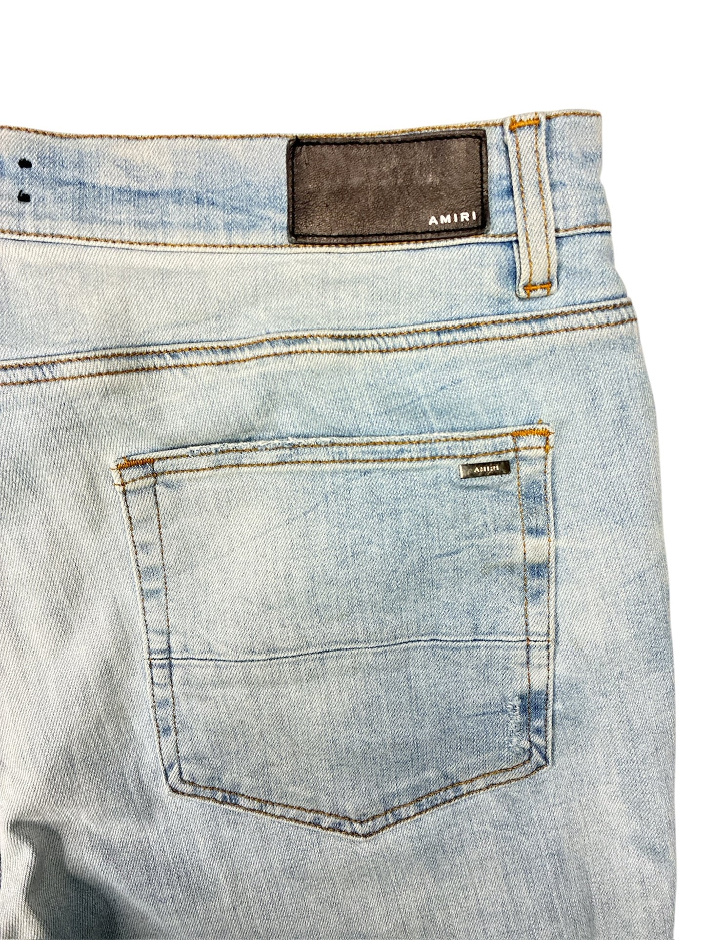 AMIRI MX1 White Patch Distressed Jean