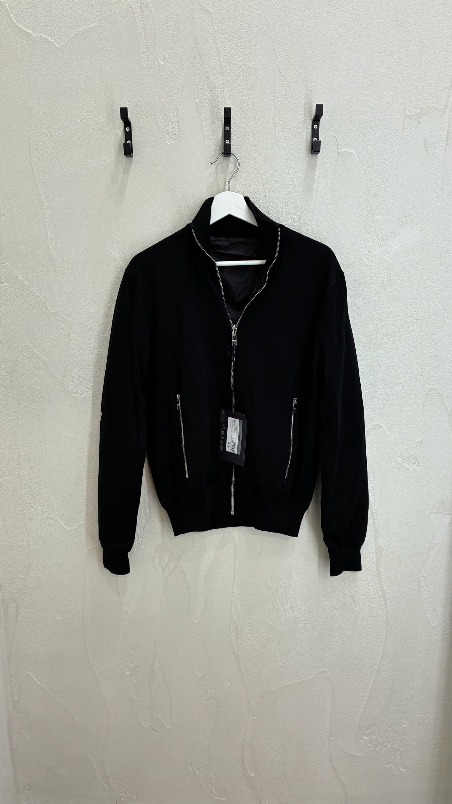 Prada Wool Re-Nylon Zip-Up Cardigan