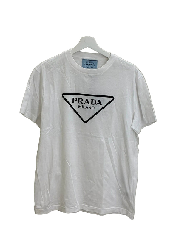 T-shirt à logo triangulaire Prada
