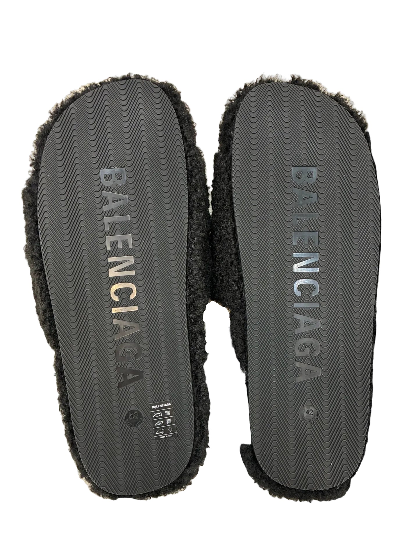 Balenciaga Black Fur slides