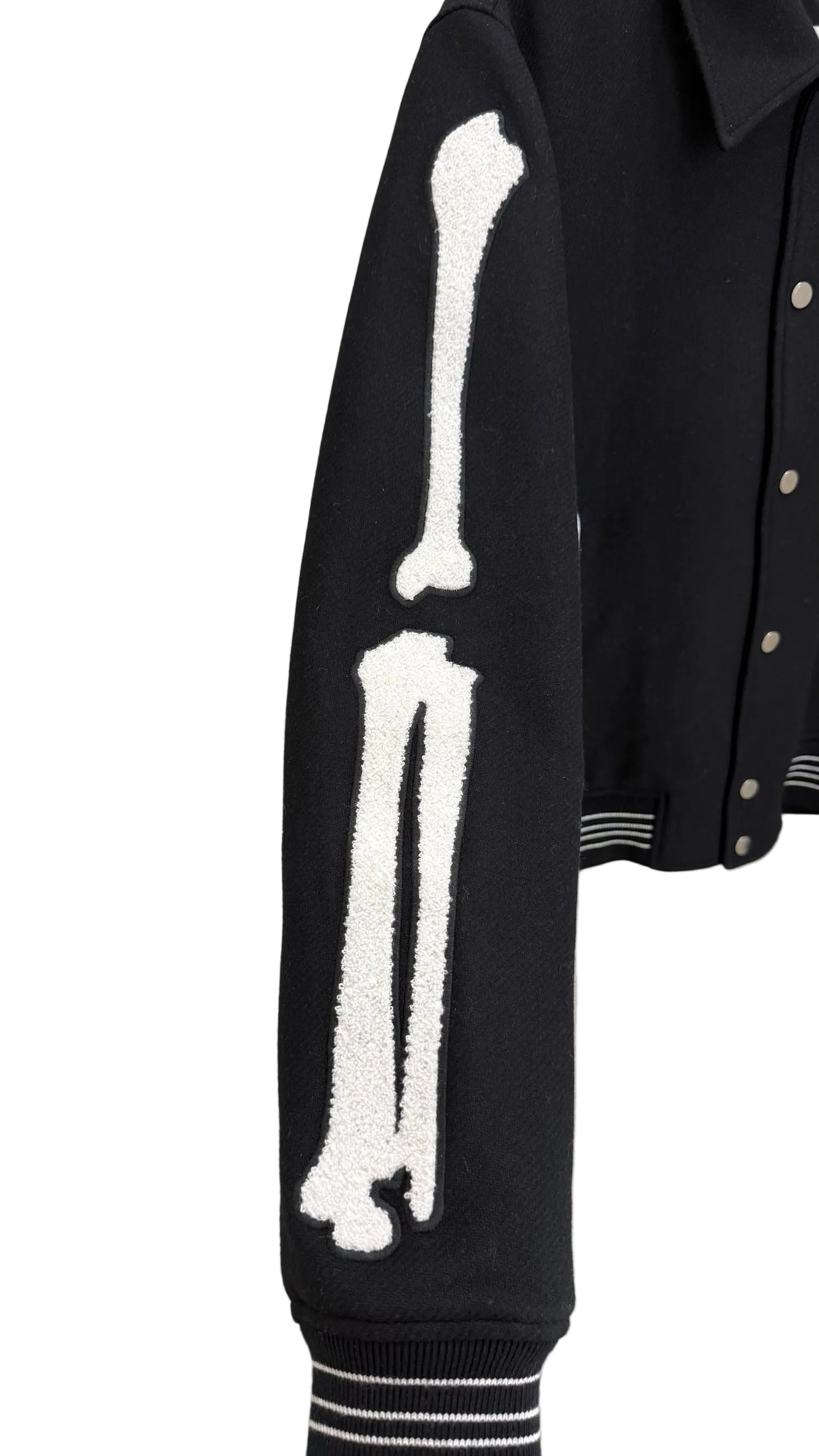 Amiri Bones Wool-Blend Varsity Jacket 'Black'
