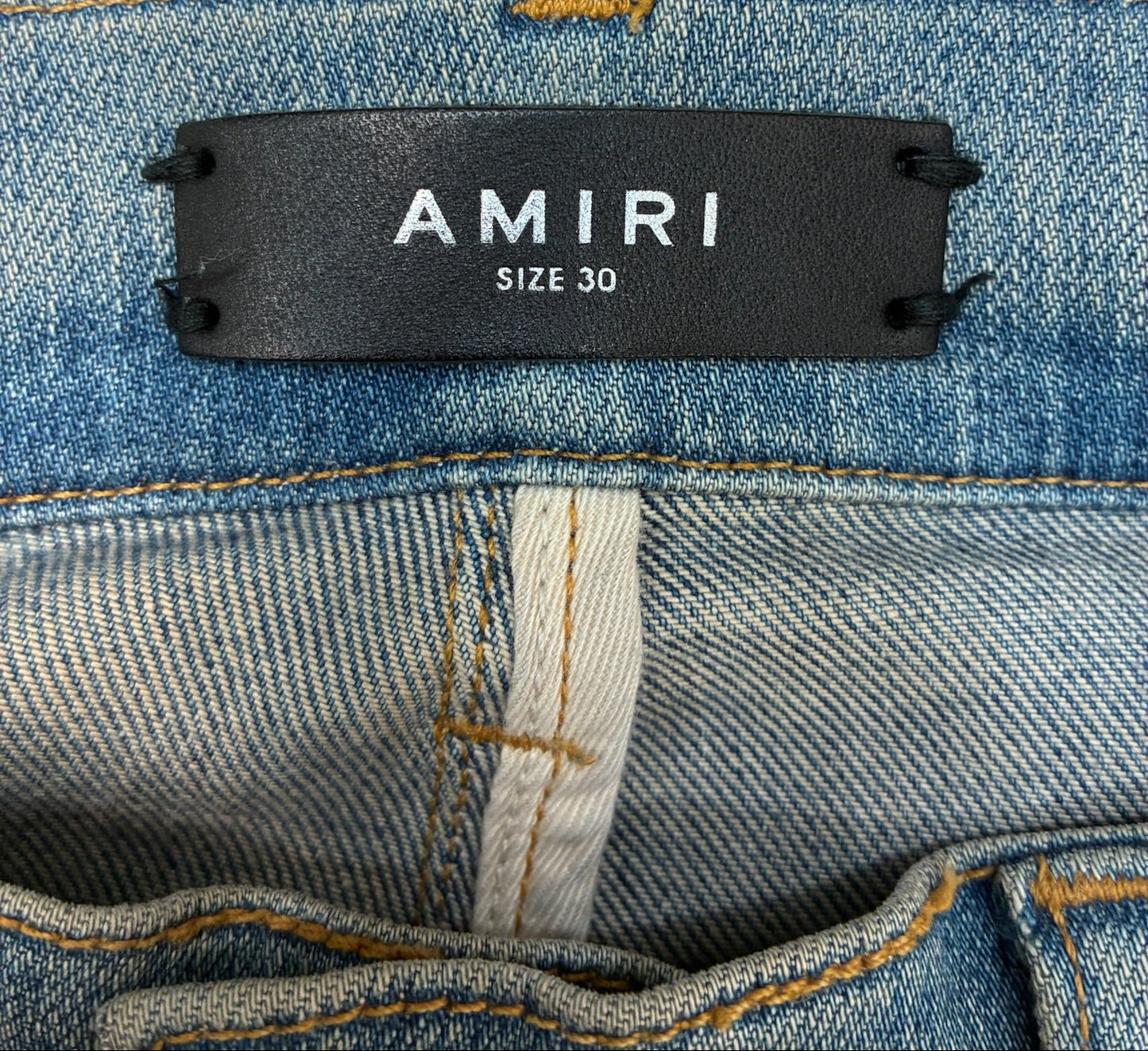 Amiri MX1 Cracked Paint Jeans Orange Patch