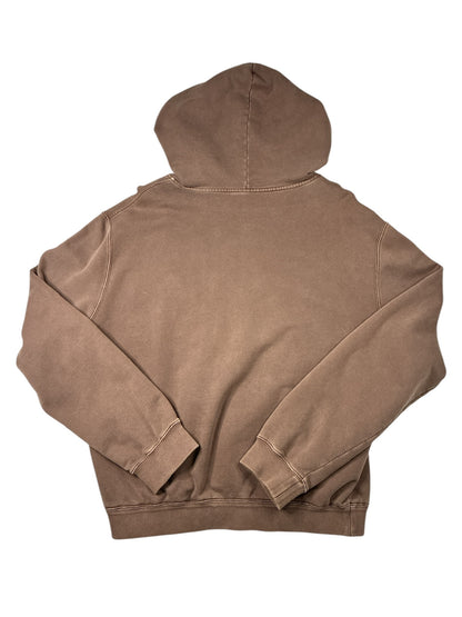 Miu Miu Garment Cacao Cotton Fleece Zip Up Hoodie