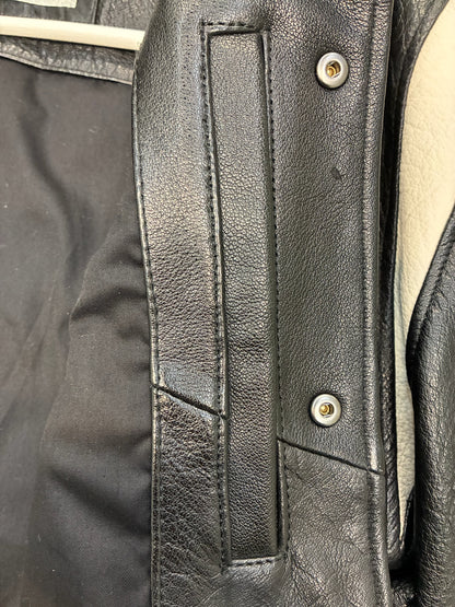 Zara x Rhuigi Genuine Leather Varsity Bomber Jacket 'Black and White'