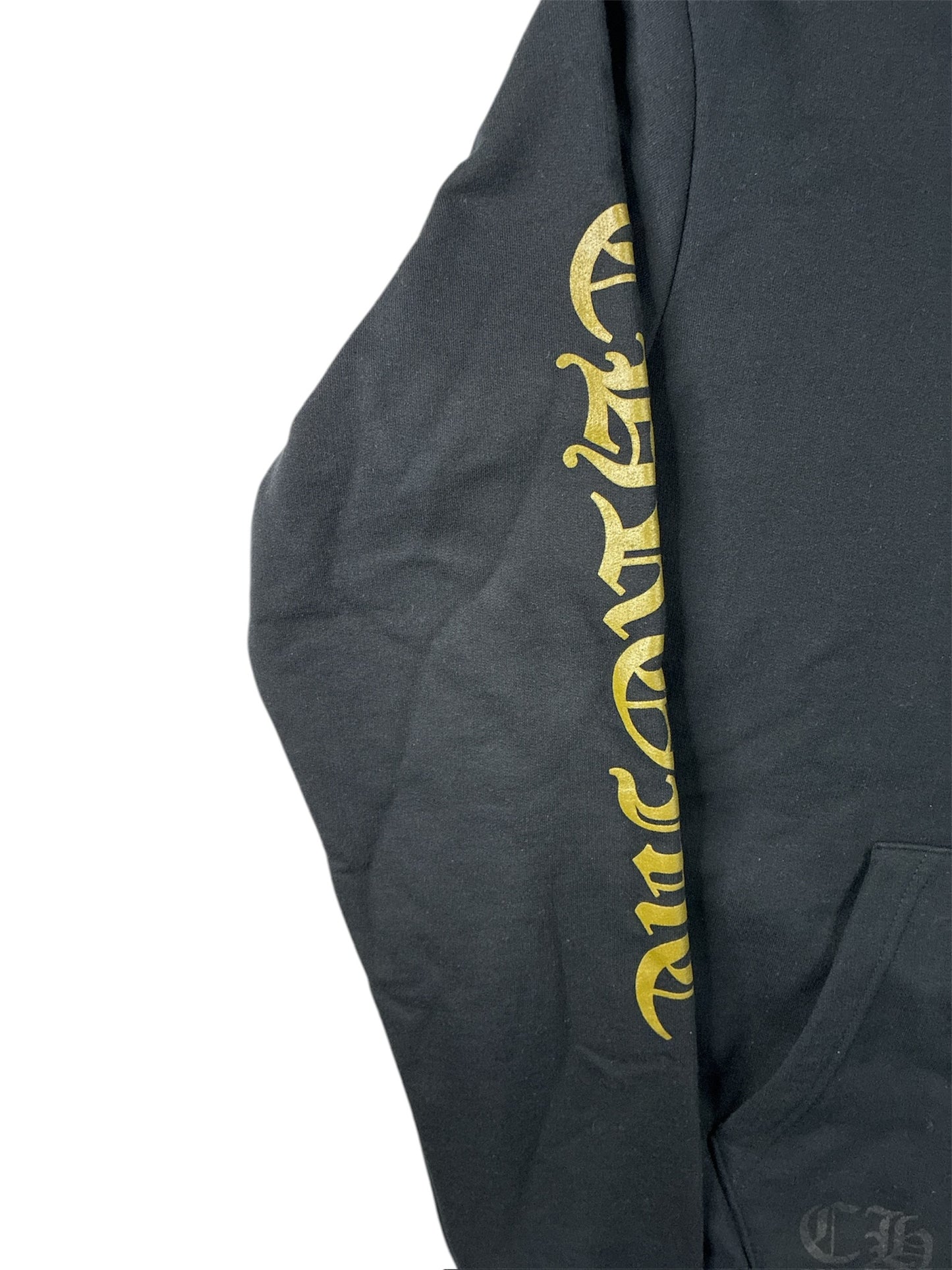 Chrome Hearts 1988 Vertical Logo Hoodie Black/Gold