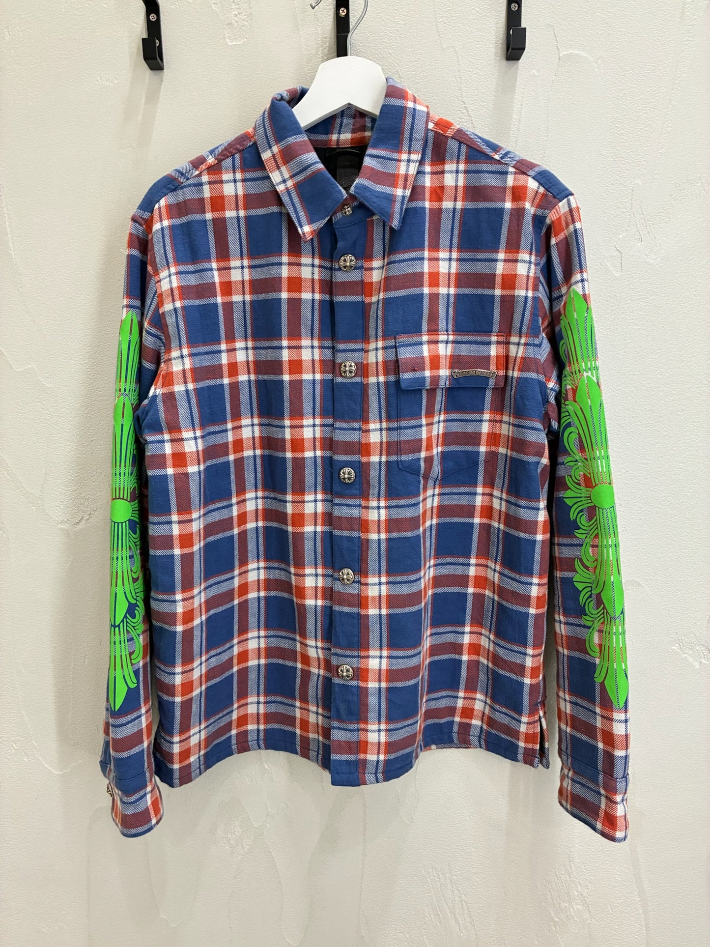 Chrome Hearts Red/Blue Plaided Flannel