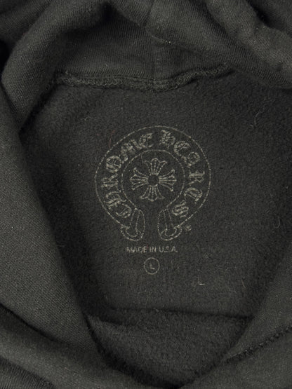 Chrome Hearts Black Horseshoe Floral Cross-Sleeve Hoodie