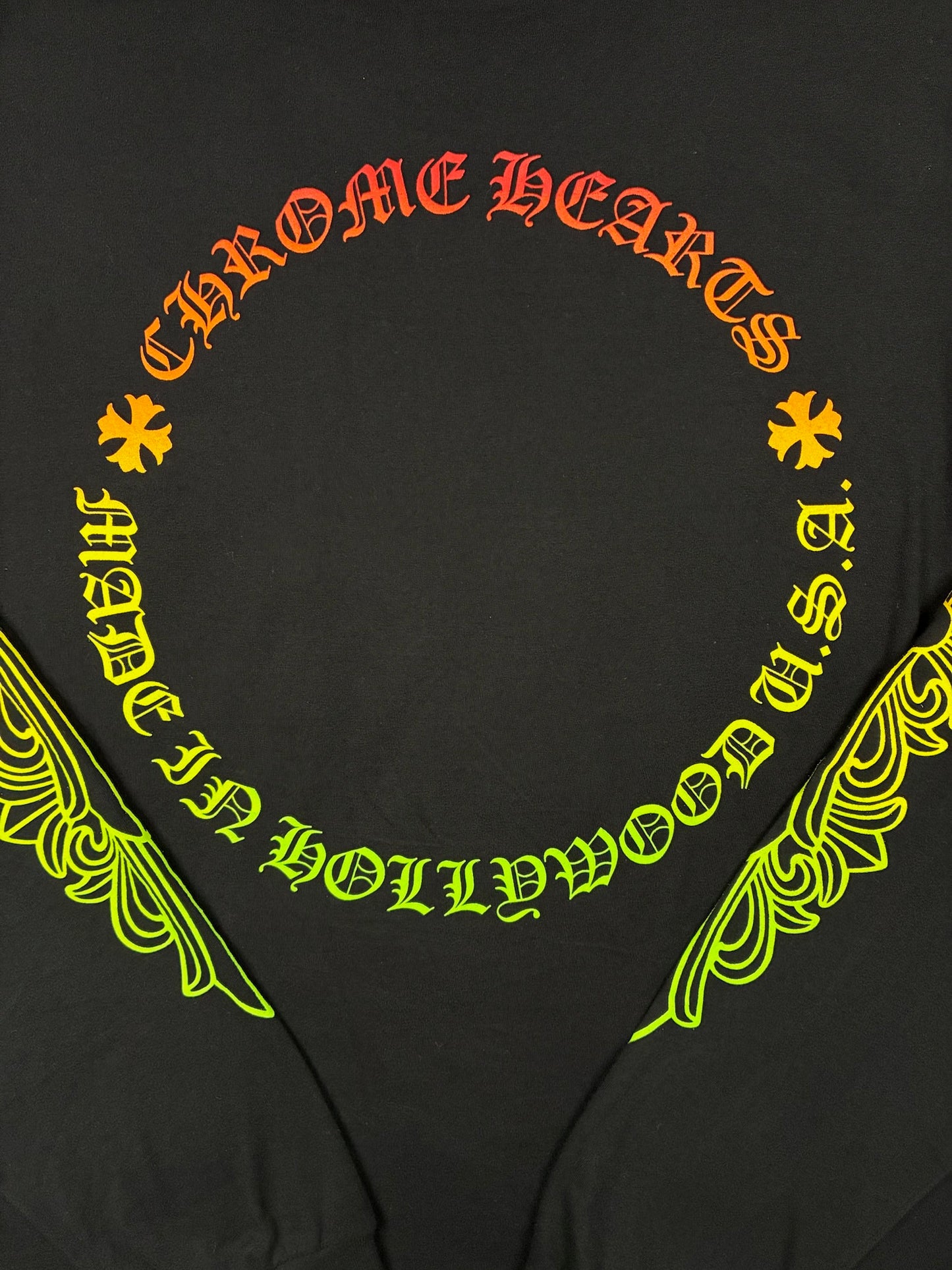 Chrome Hearts Multicolor Floral Long Sleeve Black Tee