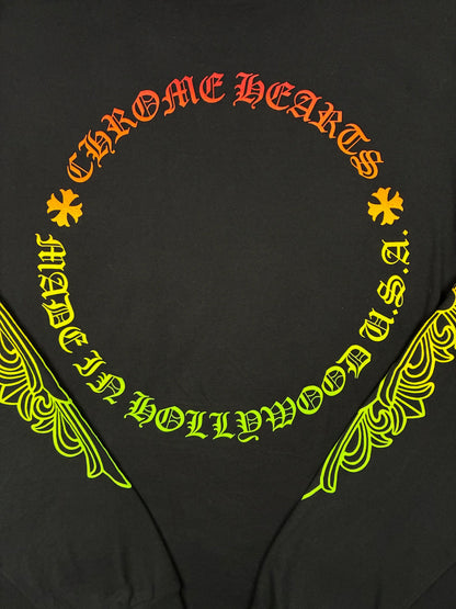 Chrome Hearts Multicolor Floral Long Sleeve Black Tee