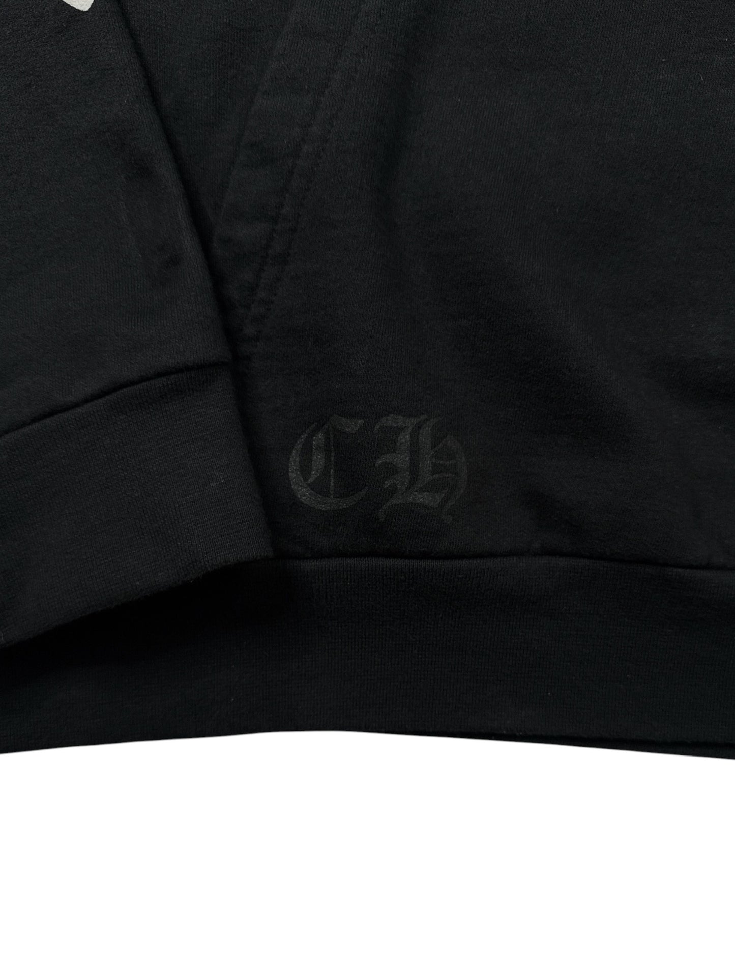 Chrome Hearts Black Horseshoe Floral Cross-Sleeve Hoodie