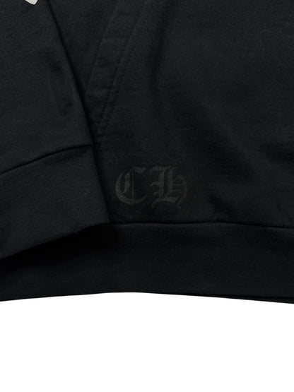 Chrome Hearts Black Horseshoe Floral Cross-Sleeve Hoodie