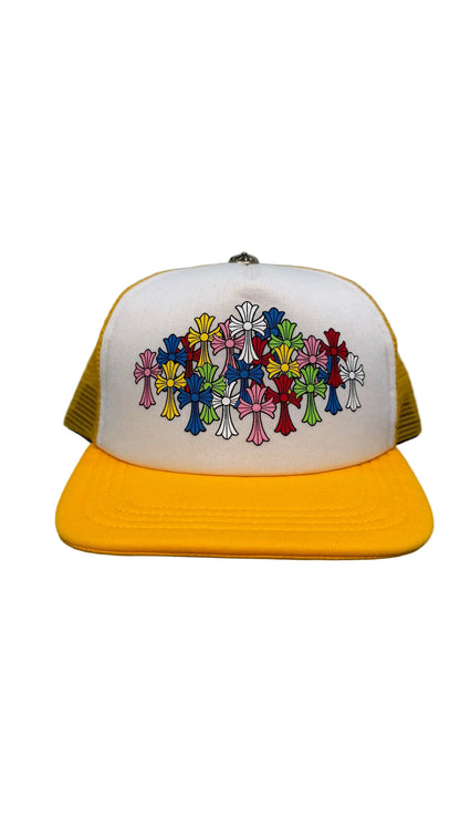 Chrome Hearts Multicolor Cross Trucker Hat Yellow