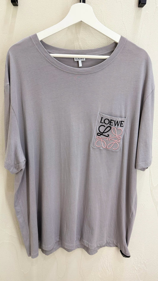 Loewe Anagram Pocket Tee Grey Black Pink