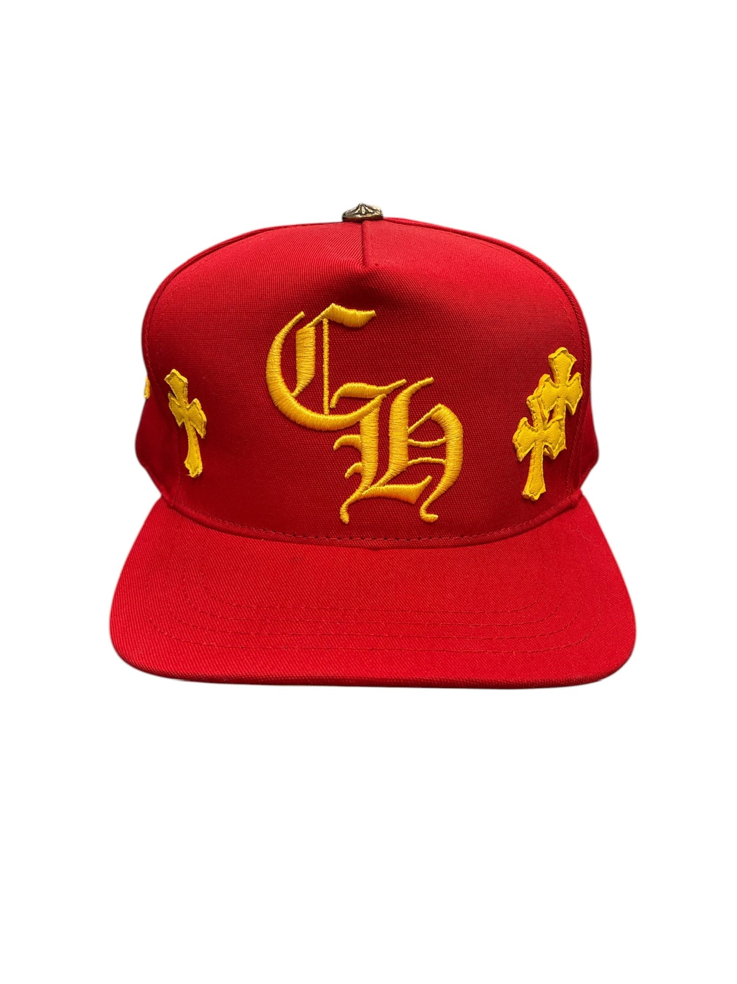 Chrome Hearts Crosspatch Hat Red and Gold