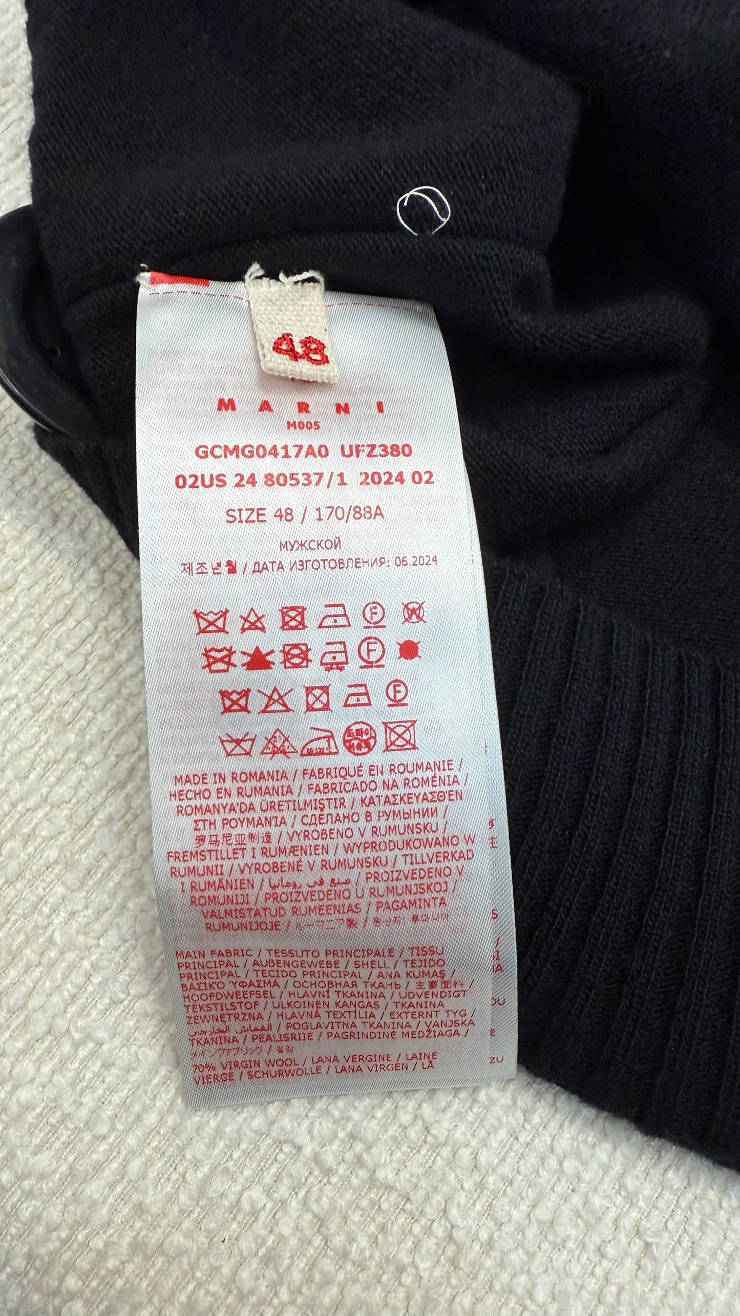 Marni Black Wool & Cashmere Logo Sweater