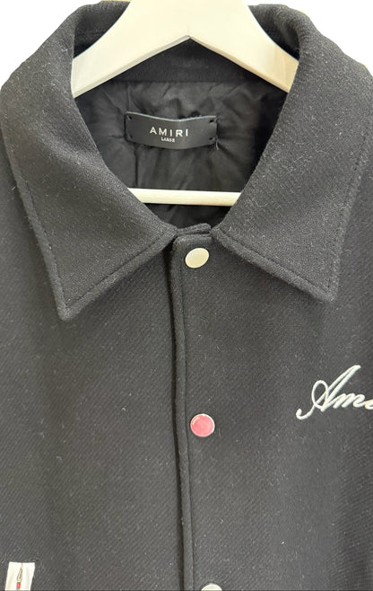 Amiri Bones Wool-Blend Varsity Jacket 'Black'