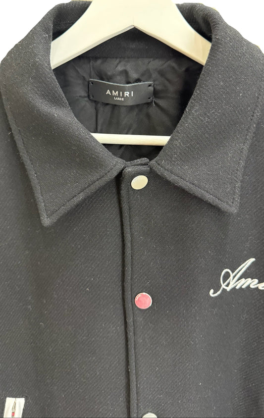 Amiri Bones Wool-Blend Varsity Jacket 'Black'