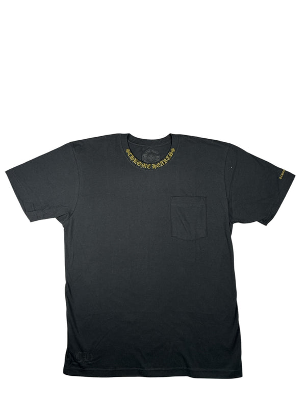 Chrome Hearts Gold Neck Logo T-Shirt