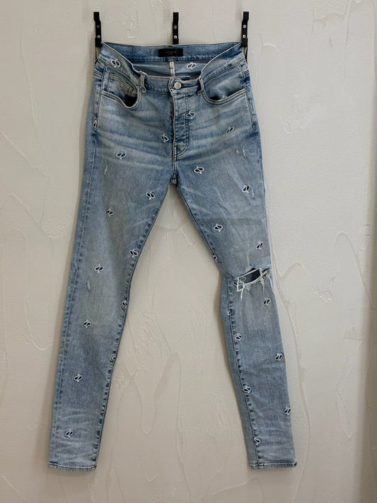 Amiri Paisley Skinny Jeans