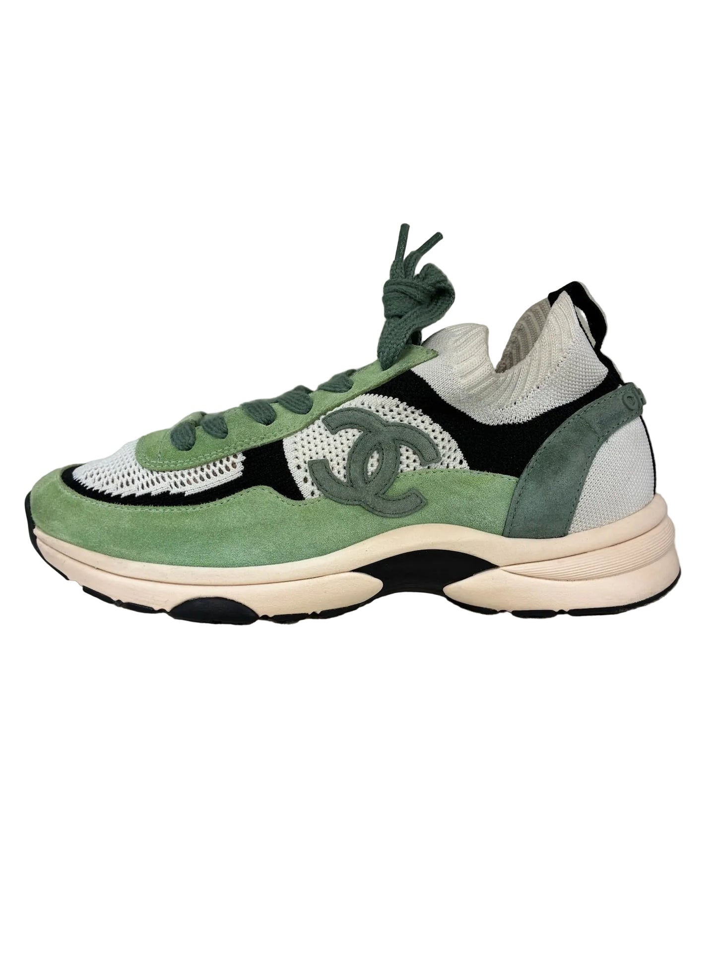 Chanel Knit Suede CC Sneakers