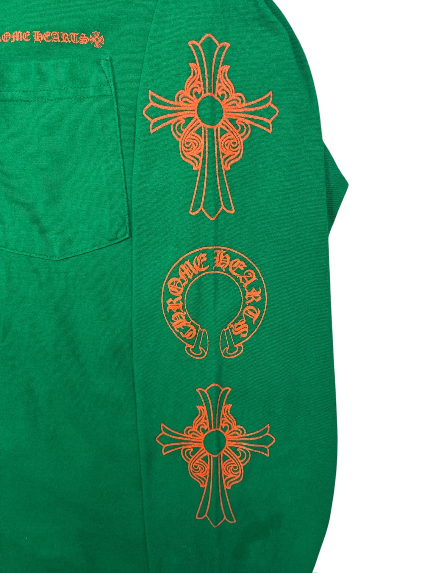 Chrome Hearts Horseshoe Cross Logo Long Sleeve T-Shirt Green