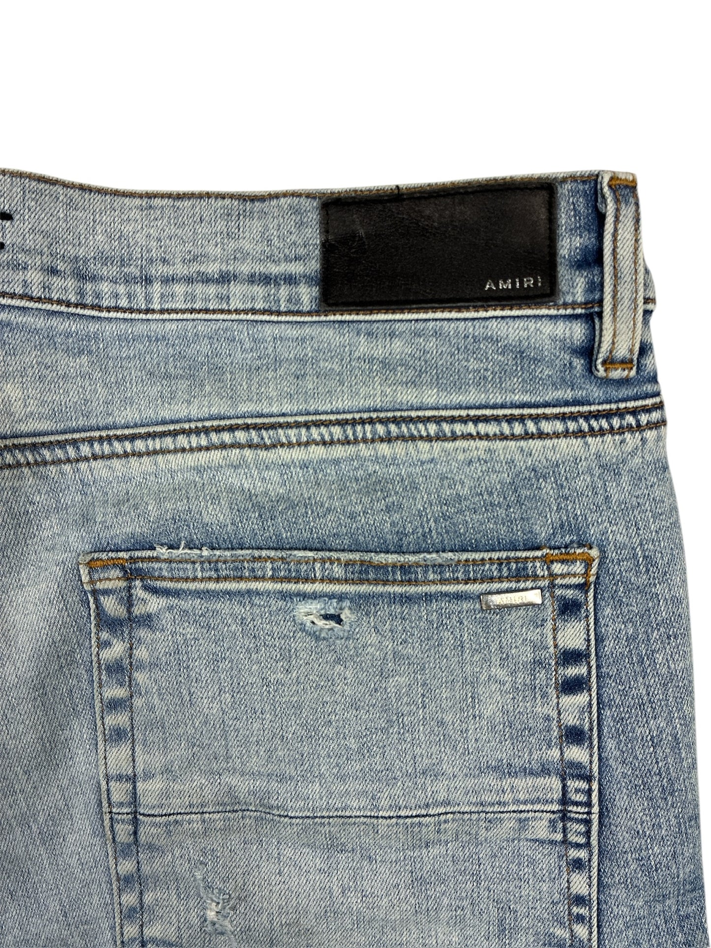 AMIRI MX1 Iridescent Patch Distressed Jean
