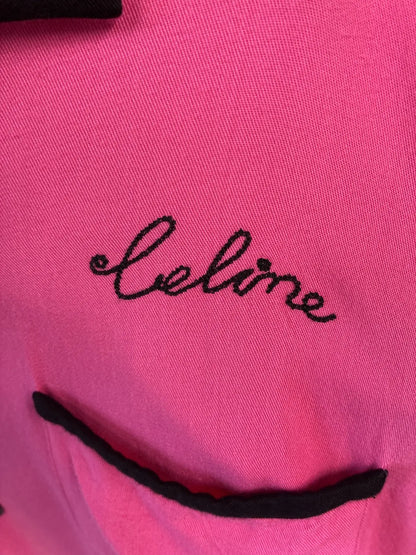 Celine Camp-Collar Logo-Embroidered Twill Shirt