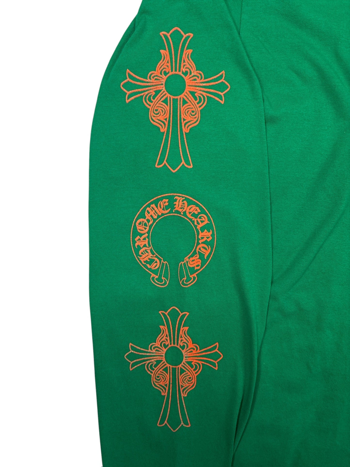 Chrome Hearts Horseshoe Cross Logo Long Sleeve T-Shirt Green