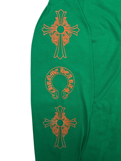 Chrome Hearts Horseshoe Cross Logo Long Sleeve T-Shirt Green