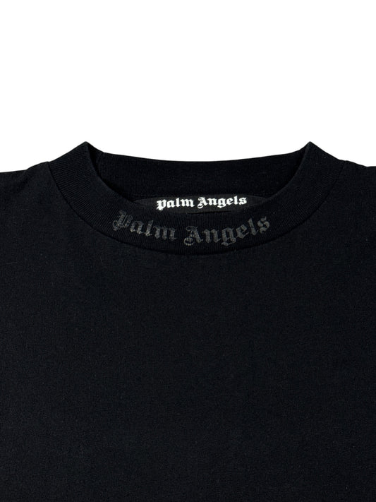 Palm Angels black glitter logo over t-shirt