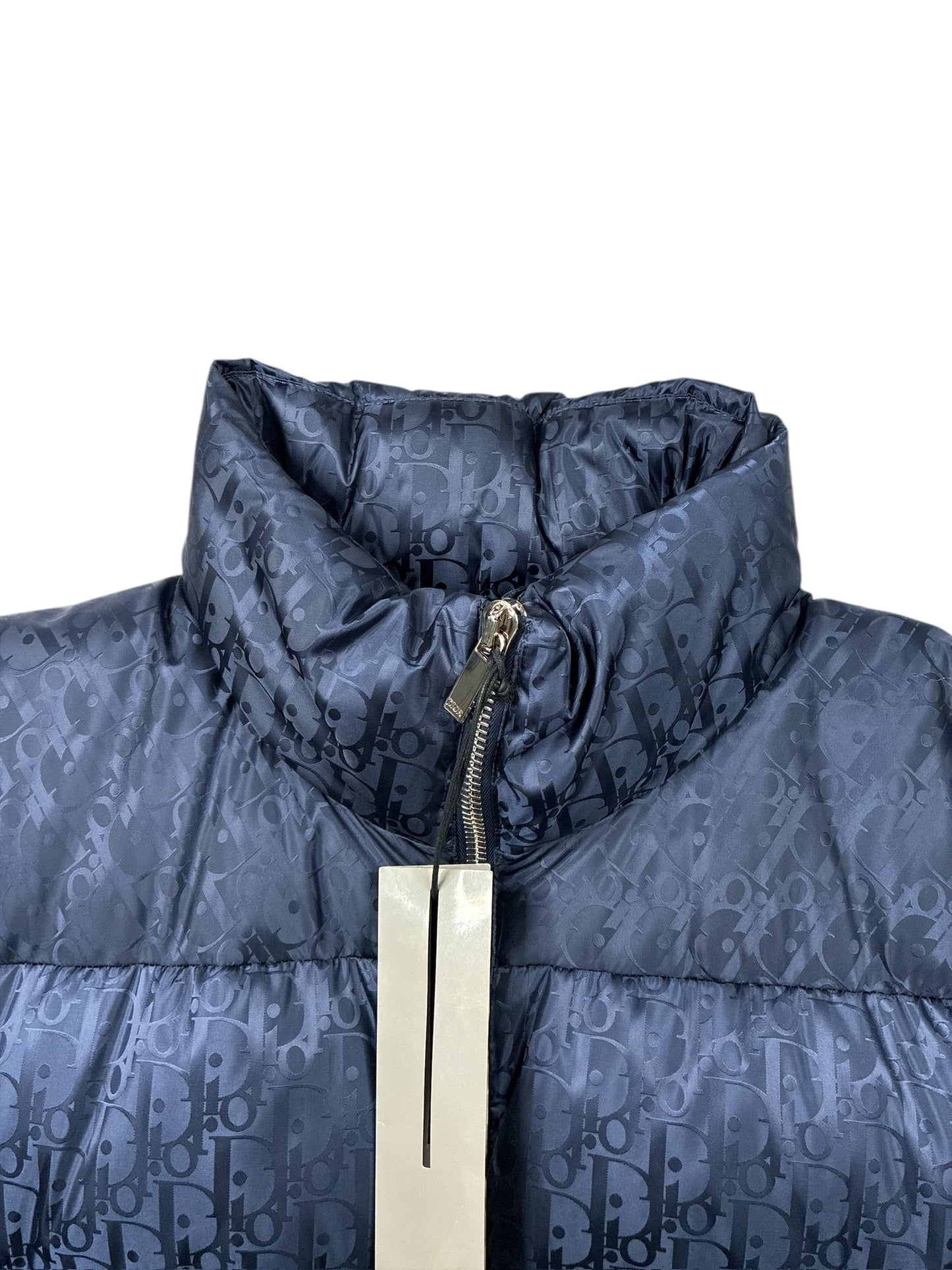 Doudoune Dior Oblique bleu marine jacquard technique
