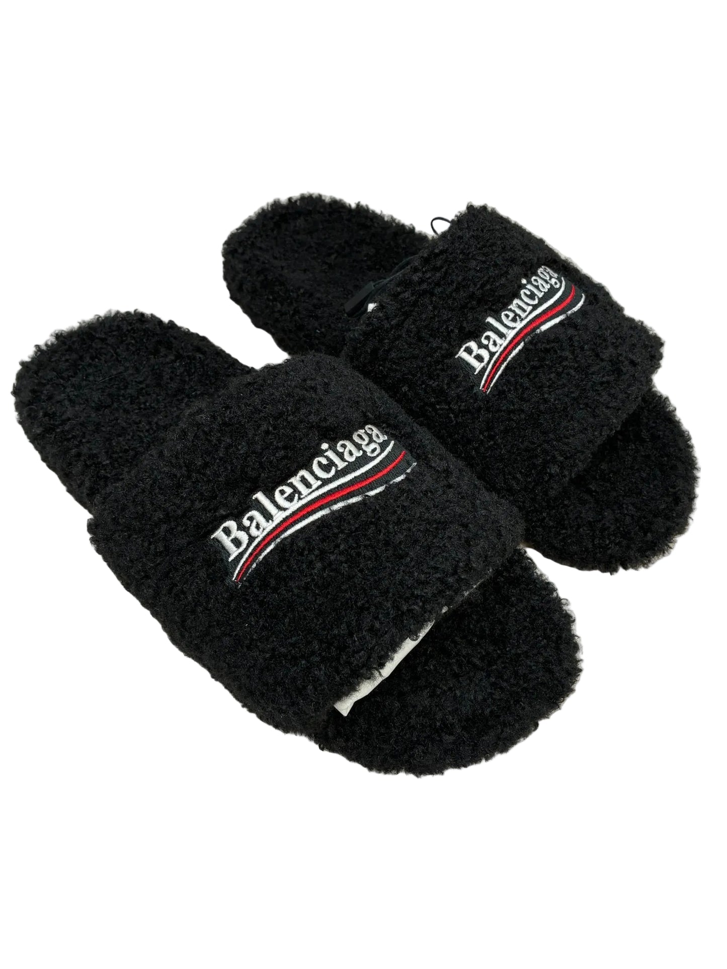 Balenciaga Black Fur slides