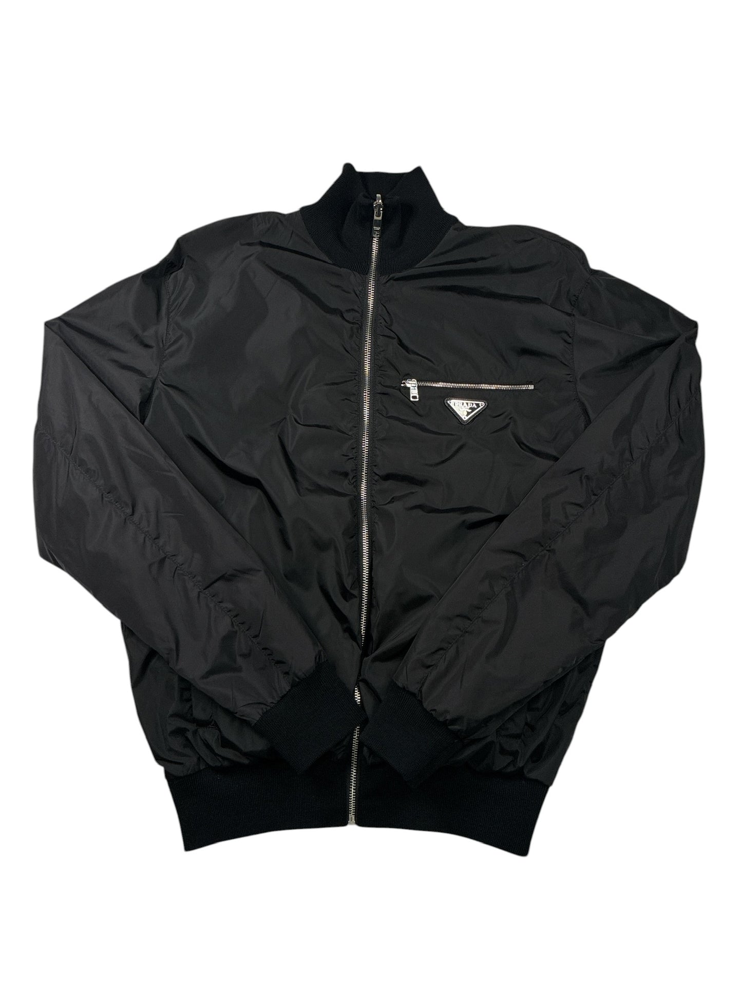 Prada Wool Re-Nylon Zip-Up Cardigan