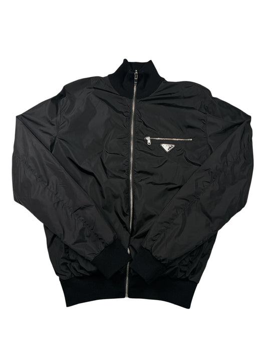 Prada Wool Re-Nylon Zip-Up Cardigan