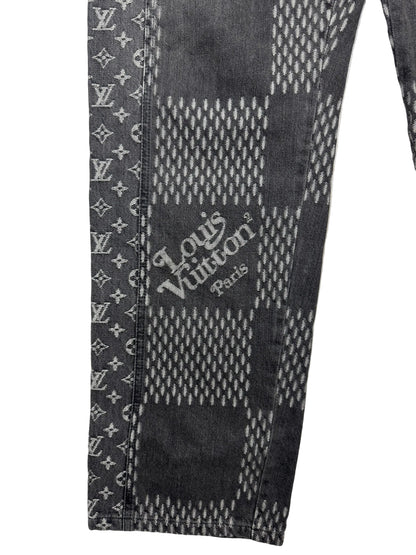 Louis Vuitton x Nigo Giant Damier Waves Monogram denim pants